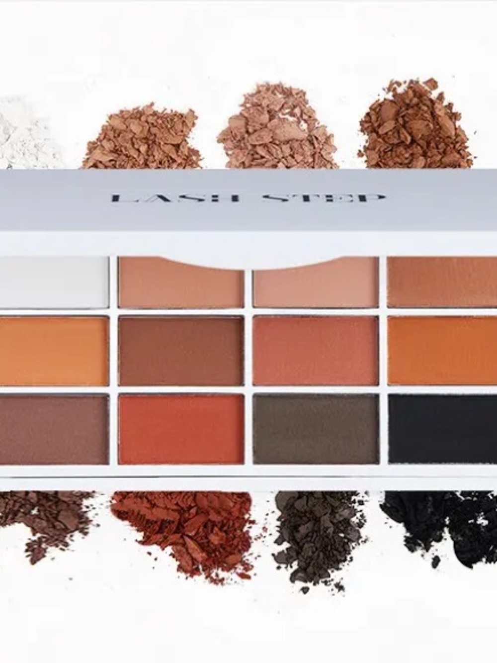 Warm Matte & Neutral Eyeshadow Palette - Taupe, Orange, Brown, Black